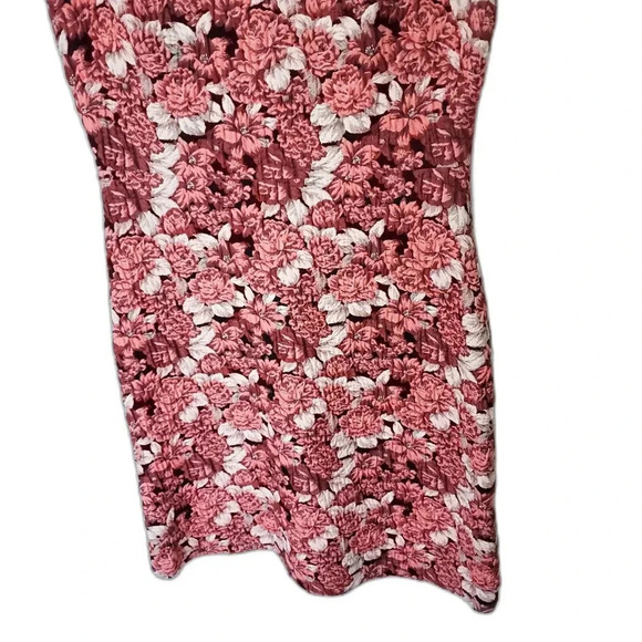 Sandro Edwige Mini Dress Womens Size 2 Rose White Floral Print Ruffled Collar - Picture 9 of 16